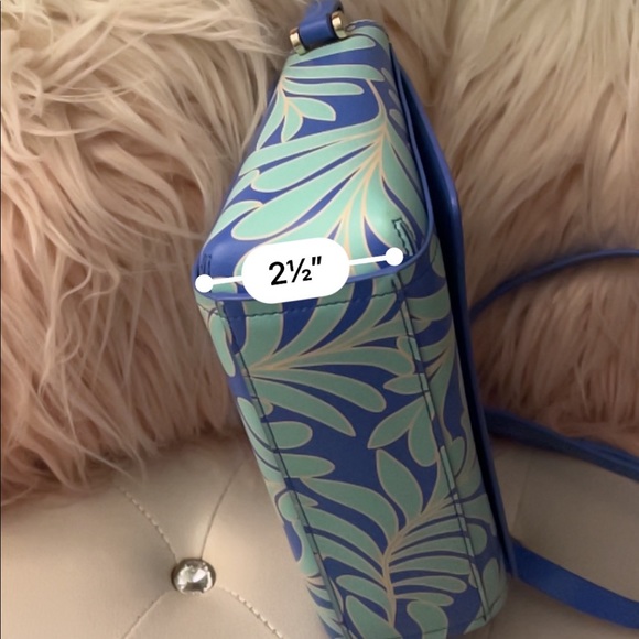 NEW Kate Spade Arbour Hill Avva Blue Green Printed Seaferns Leather Crossbody - Picture 14 of 16